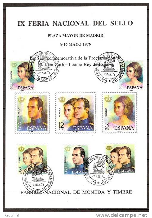España Hoja Recuerdo 1976 HR 044 Reyes. Matasellada - Commemorative Panes
