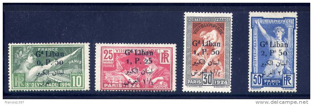 GRAND LIBAN   N°  45 46 47 48 Sans Gomme Mais Frais - Jeux Olympiques De 1924 - 5 Scans - Autres & Non Classés