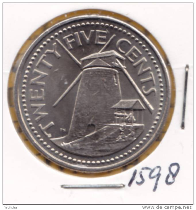 @Y@  Barbados  25 Cent  2000  (1598)  Unc   Mill - Barbados (Barbuda)