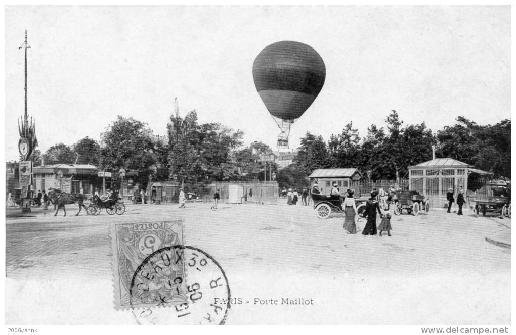 BALLON PORTE MAILLOT PARIS - BELLE CARTE ANIMEE - Mongolfiere