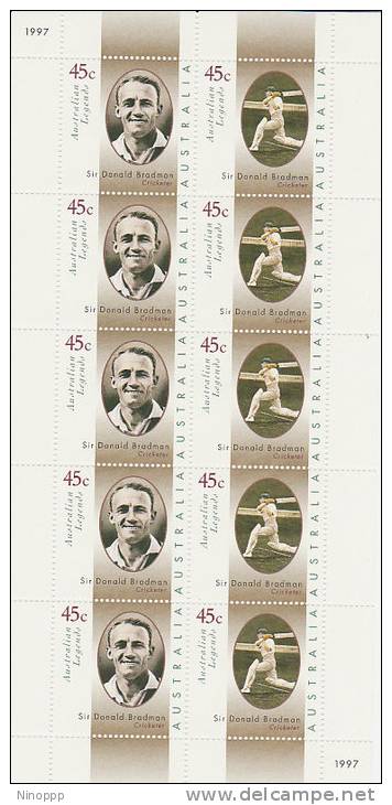 Australia 1997 Bradman   Sheetlet MNH - Feuilles, Planches  Et Multiples