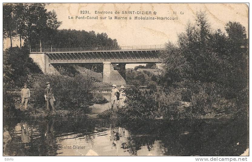 Environs De Saint Dizier Le Pont Canal écite 1914  Petites Salissures Sinon Ok - Saint Dizier