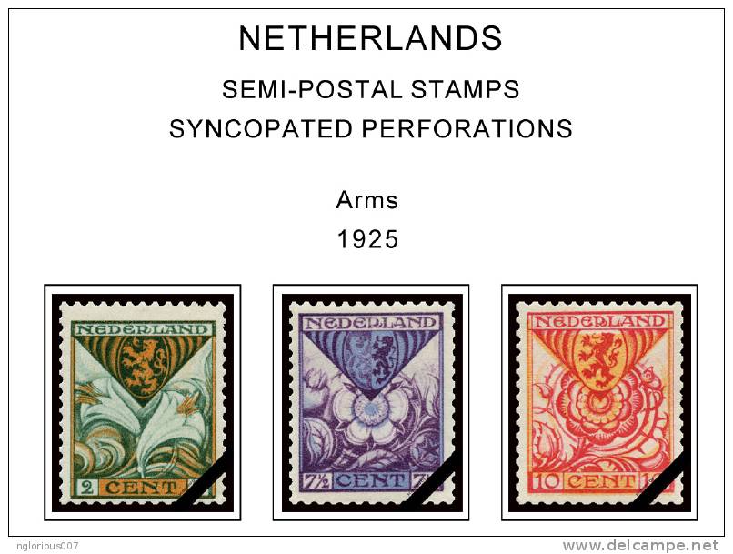 NETHERLANDS STAMP ALBUM PAGES 1852-2011 (332 color illustrated pages)