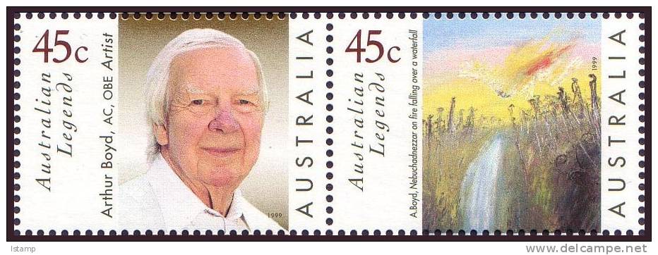 1999 - Australian Legend SIR ARTHUR BOYD Painter Set 2 Stamps MNH - Mint Stamps