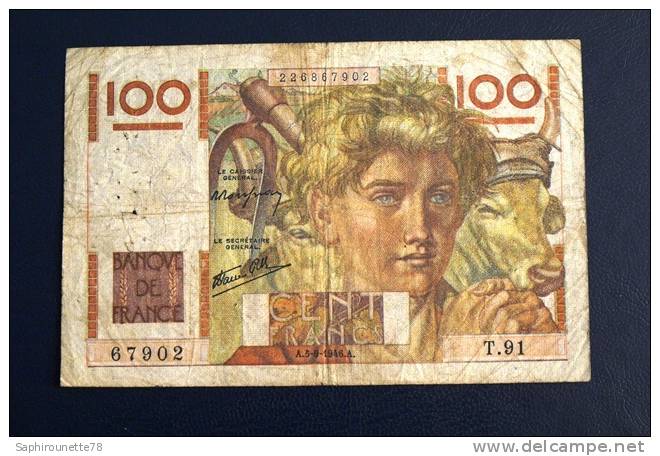 FRANCE - Billet De Banque 100 Francs  - 5 Septembre 1946 - 100 F 1945-1954 ''Jeune Paysan''