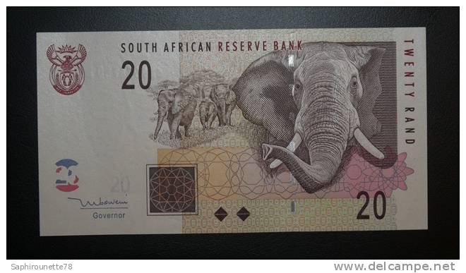 AFRIQUE DU SUD - Billet De 20 Rand - 2005 - N° CB9624739B - Sudafrica