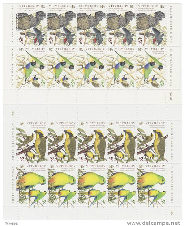 Australia 1998  Endangered Birds    Sheetlet MNH - Feuilles, Planches  Et Multiples