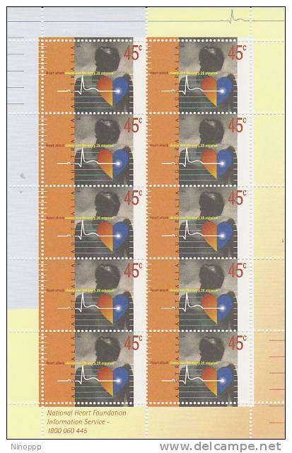 Australia 1998  Heart And Health  Sheetlet MNH - Sheets, Plate Blocks &  Multiples