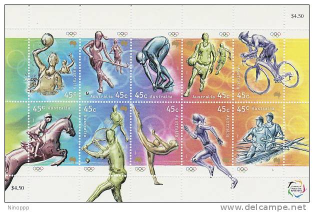 Australia 2000 Olympic Sports  Sheetlet MNH - Feuilles, Planches  Et Multiples