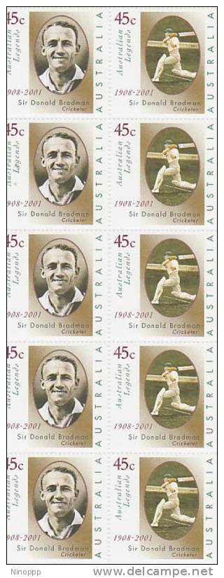 Australia 2001 Bradman Life Celebration  Sheetlet MNH - Sheets, Plate Blocks &  Multiples