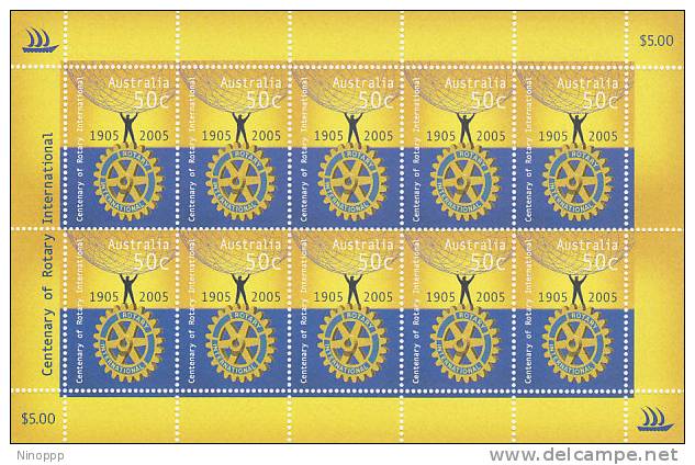 Australia 2005  Centenary Of Rotary   Sheetlet MNH - Feuilles, Planches  Et Multiples
