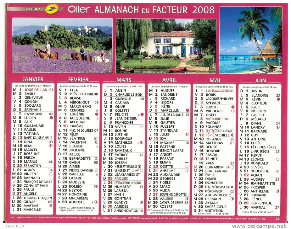 ALMANACH DES PTT  2008 RHONE - Grossformat : 2001-...