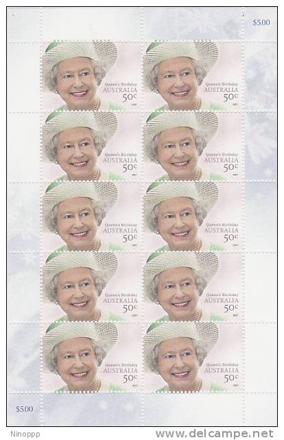 Australia 2007 Queen Elizabeth II Birthday  Sheetlet MNH - Hojas, Bloques & Múltiples