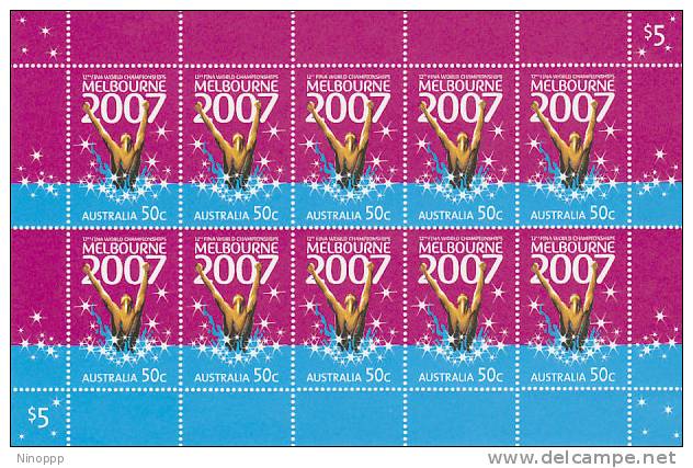 Australia 2007 Swimming Championship  Sheetlet MNH - Sheets, Plate Blocks &  Multiples