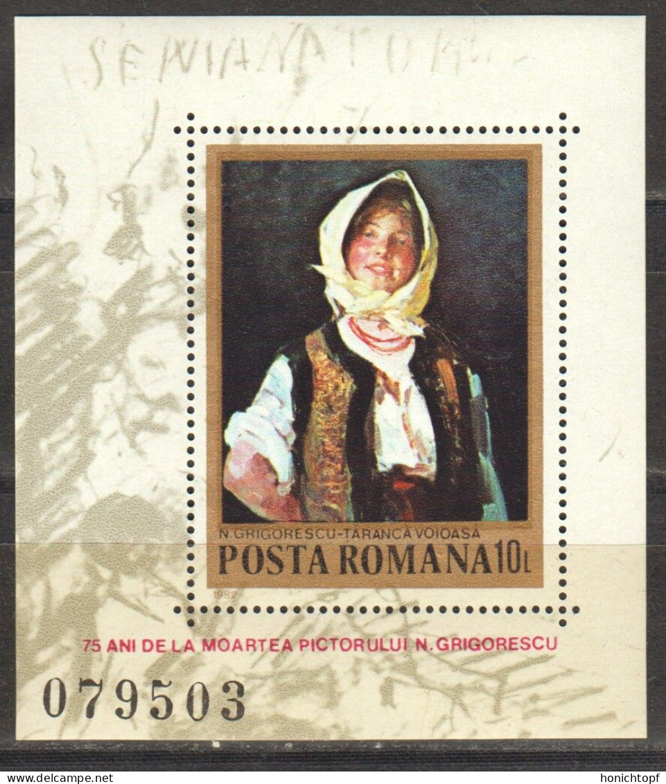 Rumänien; 1982; Michel 3901 Block 191 **; Grigorescu; Bild1 - Unused Stamps