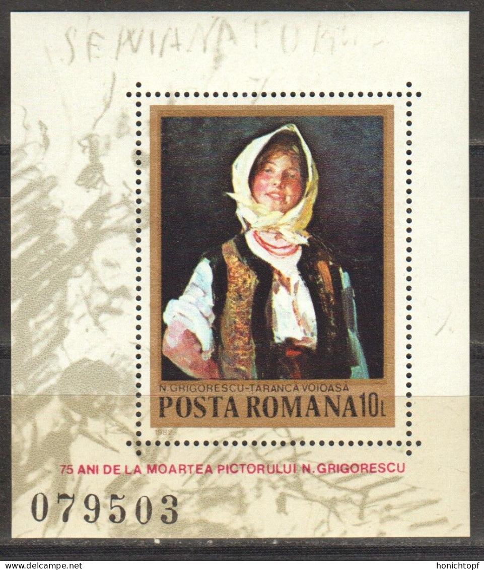 Rumänien; 1982; Michel 3901 Block 191 **; Grigorescu; Bild1 - Ungebraucht