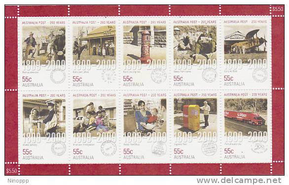 Australia 2009 Australia Post 200 Years Sheetlet MNH - Ganze Bögen & Platten