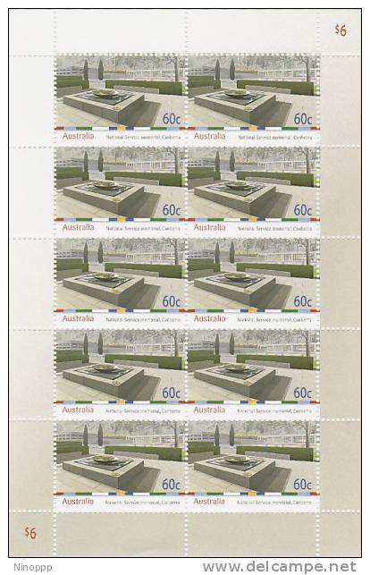 Australia 2010 National Service Memorial Sheetlet MNH - Sheets, Plate Blocks &  Multiples