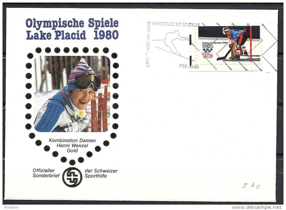 JO80 - 3 Lettres USA JO De Lake-Placid En 1980 - Hiver 1980: Lake Placid