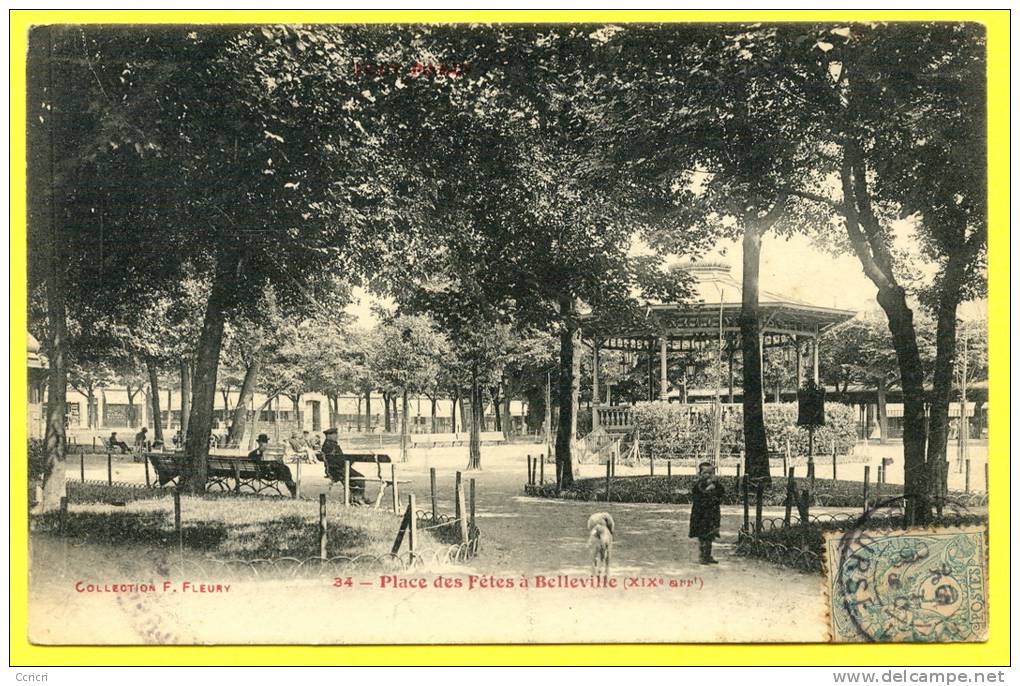 PARIS: PLACE DES FETES A BELLEVILLE: (XIXeme Arr.).   1906   . - Arrondissement: 19