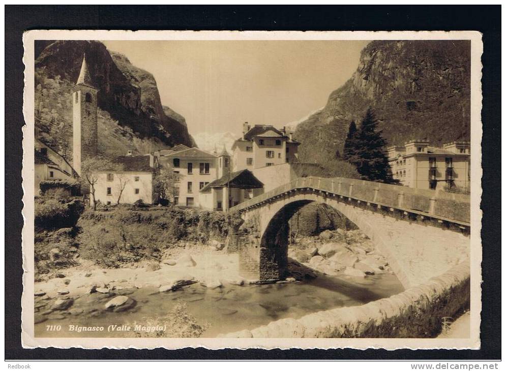 RB 844 -  Early Photo Postcard - Bignasco Village Ticino Switzerland (Valle Maggia) - Bignasco