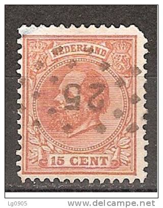 NVPH Nederland Netherlands Pays Bas Niederlande 23 TOP CANCEL DIRKSLAND  (25) ; Koning King Roy Rei Willem III 1872 - Gebraucht