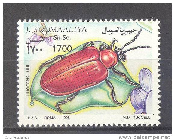 (SA0088) SOMALIA, 1995 (Beetle, 1700 Sh.). Mi # 542 II (with Frame). MNH** Stamp - Somalia (1960-...)