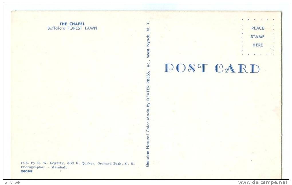 USA, The Chapel, Buffalo's Forest Lawn, Unused Postcard [P8208] - Buffalo