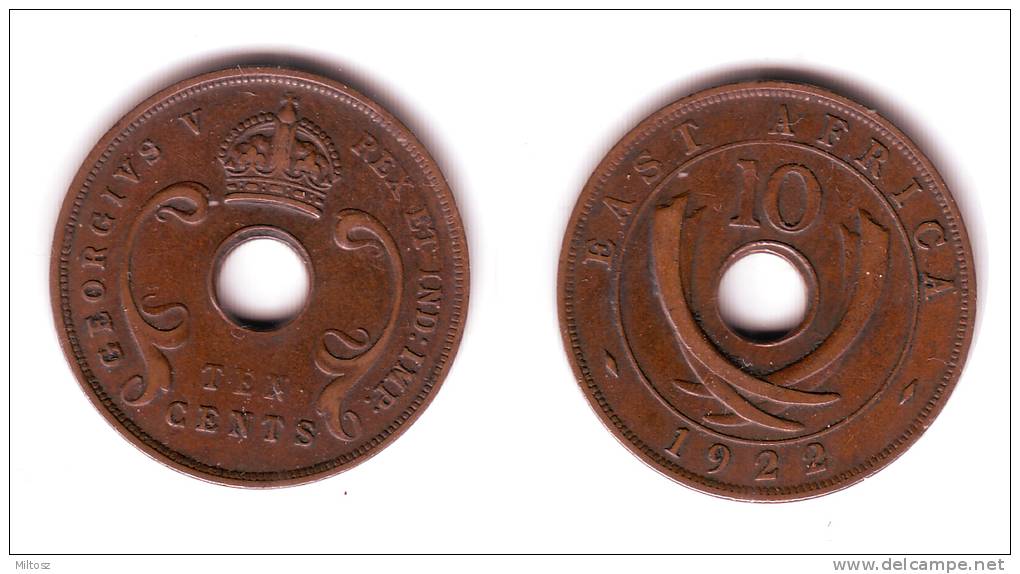 East Africa 10 Cents 1922 - British Colony