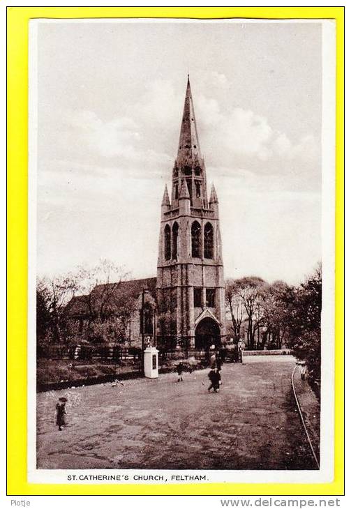 * Feltham (England - United Kingdom - Middlesex) * (C.A. Brock & Co, London, W 10) St. Catherine's Church, Photo, CPA - Middlesex