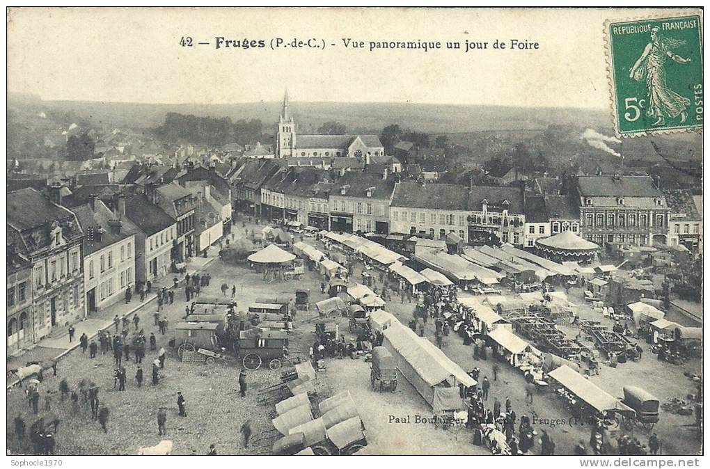 NORD PAS DE CALAIS - 62 - PAS DE CALAIS - FRUGES - Vue Panoramique Un Jour De Foire - Fruges