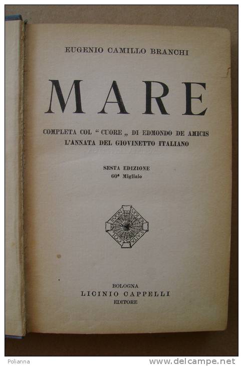 PBB/32 E.C.Branchi MARE L.Cappelli Ed.1926/giovinetto Italiano - Old