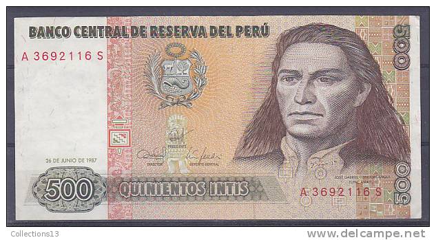 PEROU - Billet De 500 (26/06/1987) - Perù