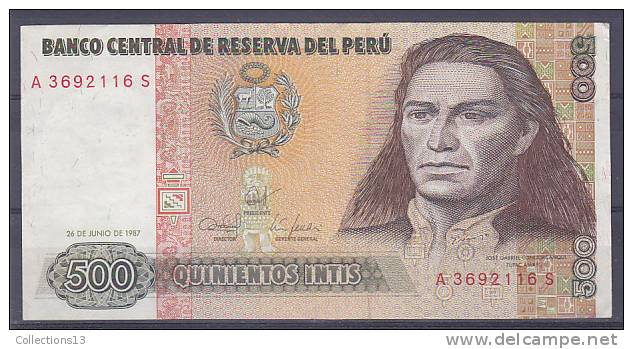 PEROU - Billet De 500 (26/06/1987) - Perú