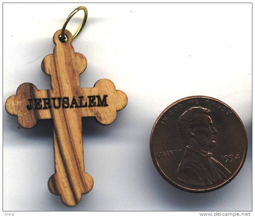 Olive Wood Cross Made In Jerusalem - Godsdienst & Esoterisme