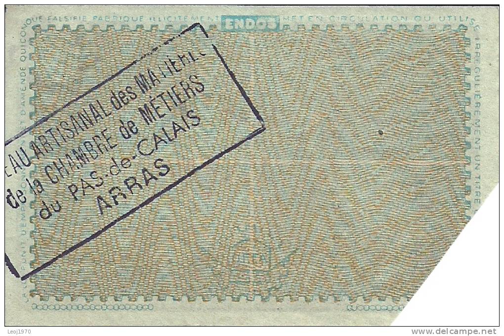 NORD PAS DE CALAIS OCRPI MONNAIE MATIERE 1945 BILLET DE UN KILO DE PRODUITS SIDERURGISTES ACIER ORDINAIRE - Bons & Nécessité