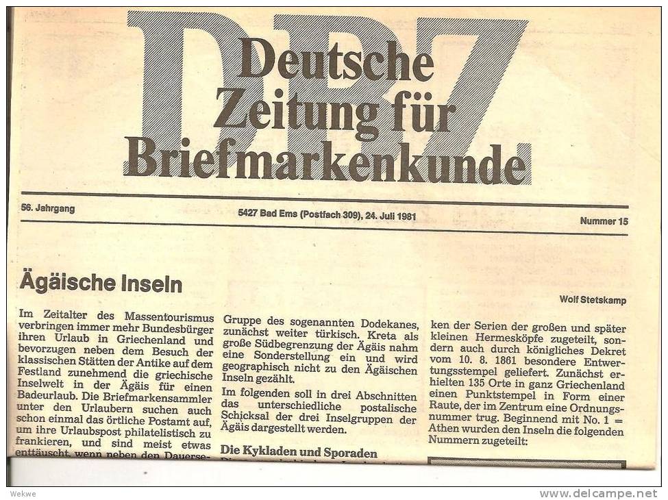 Griechenland, Postgeschichtliches Von Der Ägäis Auf 4 DIN A 4 Doppelseiten (vor 1948) - Filatelie En Postgeschiedenis