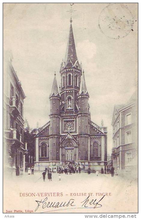 DISON-VERVIERS = Eglise St Fiacre - Carte Animée (1901) - Dison