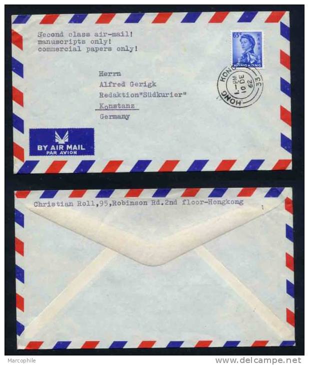 HONG KONG / 1962 LETTRE PAR AVION POUR L ALLEMAGNE (ref 2444) - Cartas & Documentos