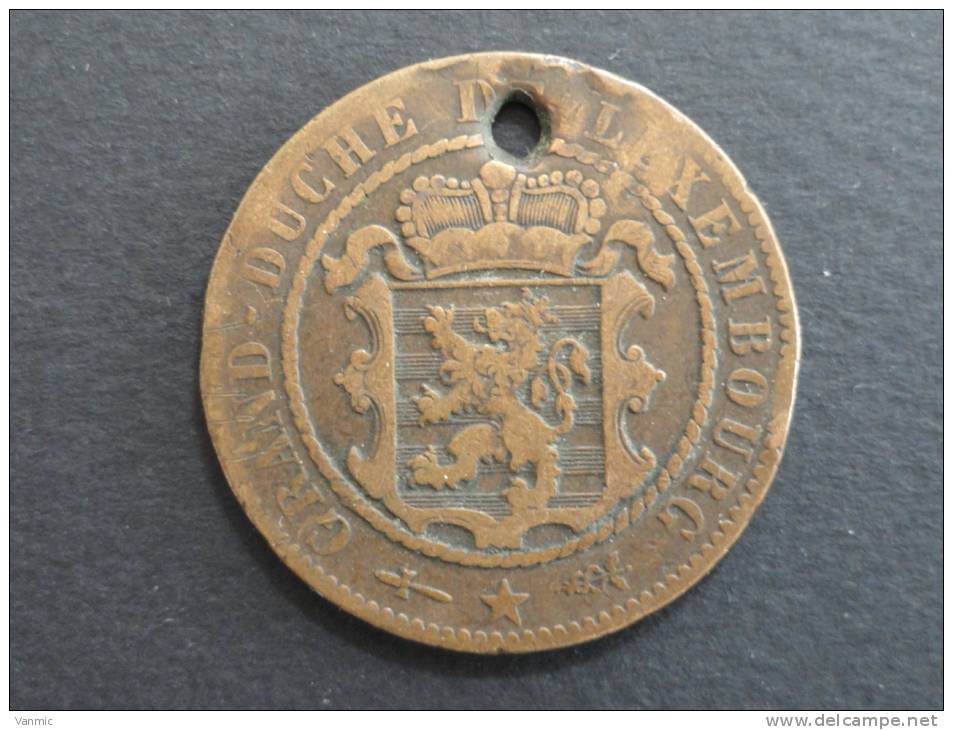 1854 - 10 Centimes - Luxembourg - Monnaie Percée - Luxemburgo