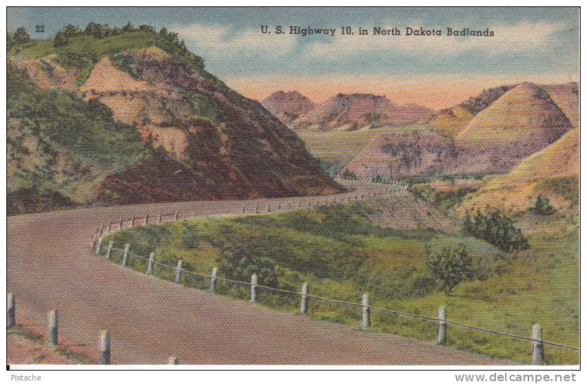 U.S Highway 10 - North Dakota Badlands - Unused - Good Condition - Andere & Zonder Classificatie