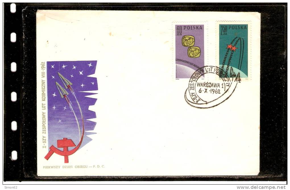 POLOGNE FDC Cosmos  Conquetes Spatiales 1er Vol Groupé - Astrology