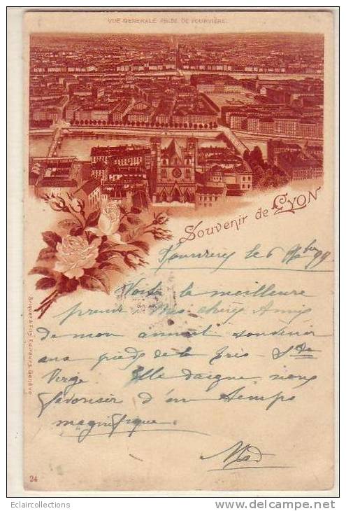 Rhone   Lyon    Souvenir De ..Précurseur A Voyagé En Décembre 1899 - Other & Unclassified