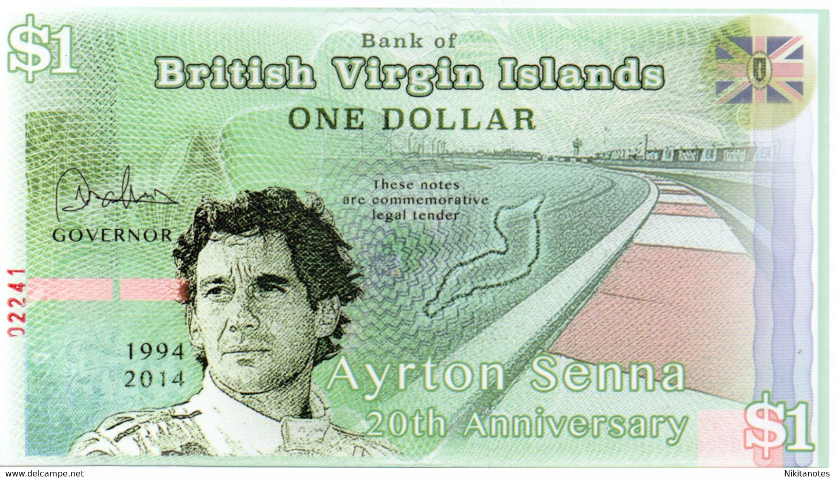 BRITISH VIRGIN ISLANDS 1 Dollar Ayrton Senna Banknote Polymer Unc 2014 - Altri – Oceania
