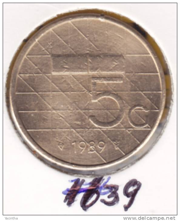 @Y@  Nederland    5 Gulden   1989   (1639) - 1980-2001 : Beatrix
