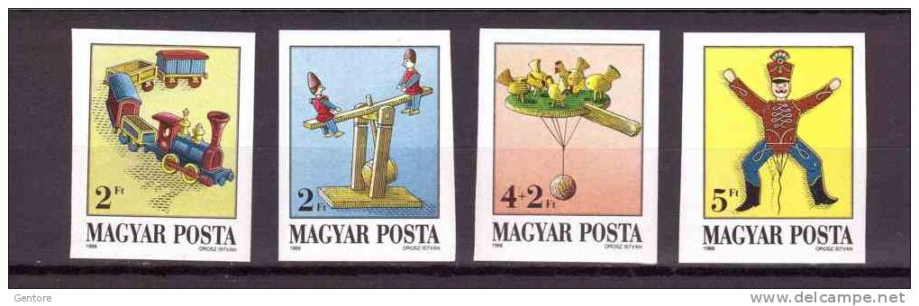 HUNGARY 1988  Imperforated Surtax For The Youth  Cpl. Set Of 4 Yvert Cat. N° 3177/80   Perfect MNH ** - Nuovi