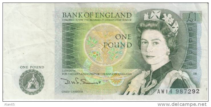 UK United Kingdom Great Britain #377b, 1 Pound 1981-84 Banknote Currency - 1 Pound
