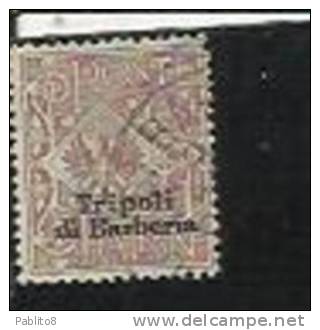 TRIPOLI DI BARBERIA 1909 SOPRASTAMPATO D´ITALIA ITALY OVERPRINTED CENT. 1 C USATO USED OBLITERE' - Bureaux D'Europe & D'Asie