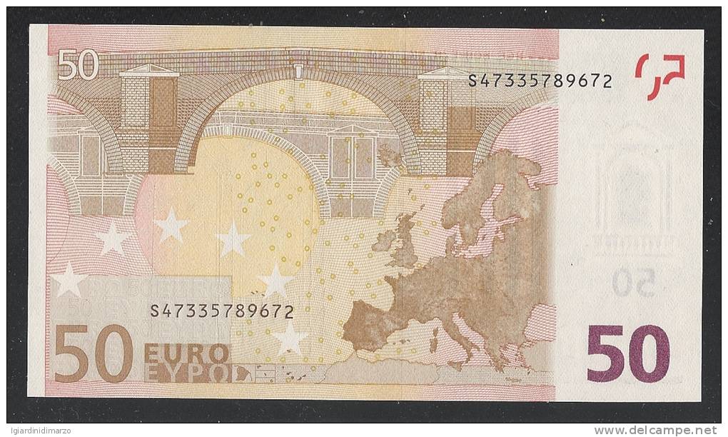 EURO - ITALIA  - 2002 - BANCONOTA DA 50 EURO SERIE S (J073B1) - NON CIRCOLATA (FDS-UNC) - OTTIME CONDIZIONI. - 50 Euro