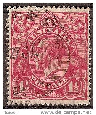 AUSTRALIA -  1926 1&frac12;d King George V, Small Mult Watermark (wmk 203), Perf 14. Scott 68c. Used - Gebraucht